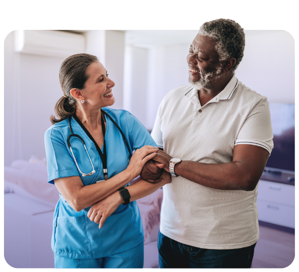 nurse holding patient's arm